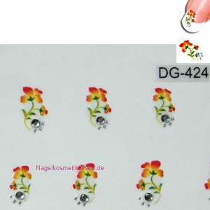 New Design Strasssticker Mohnblume