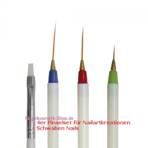 Pinsel Set 4-teilig Nailart dünn und gerade
