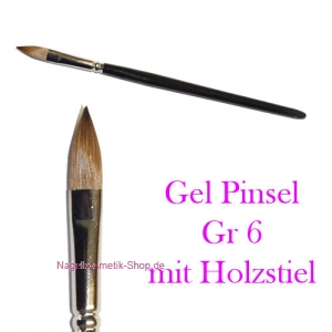 Gel-Modellage-Pinsel spitz Holzstiel Rotmarderhaare