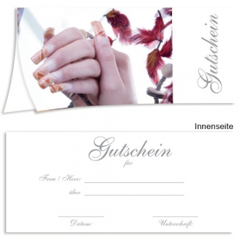 Gutschein Nageldesign Fußpflege Wimpernverlängerung