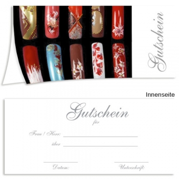 Gutschein Nageldesign Fußpflege Wimpernverlängerung
