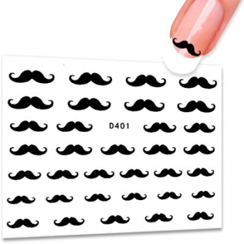 Schnurrbart Nailart Sticker