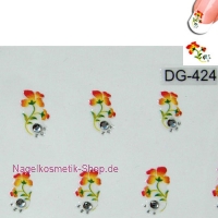 New Design Strasssticker Mohnblume