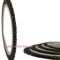 Nail Art Streifen selbstklebend Schwarz-silber