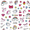 Unicorn Love Nail Sticker Nr.2 ca 72 Motive/Bogen